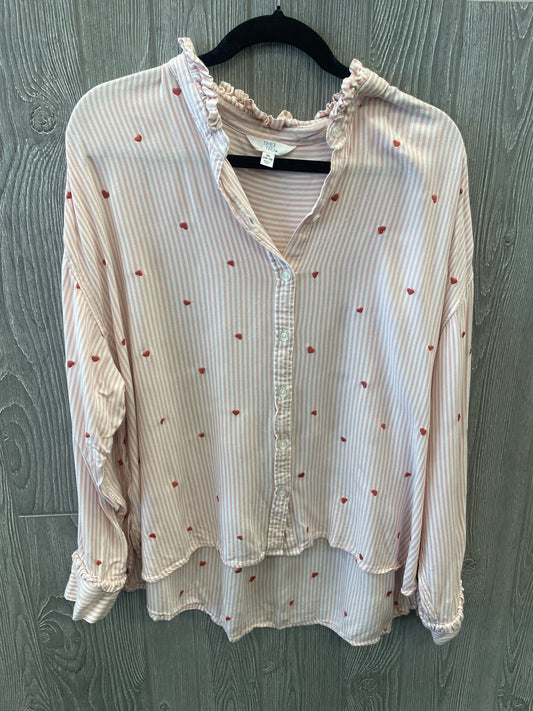Pink Top Long Sleeve Time And Tru, Size Xl