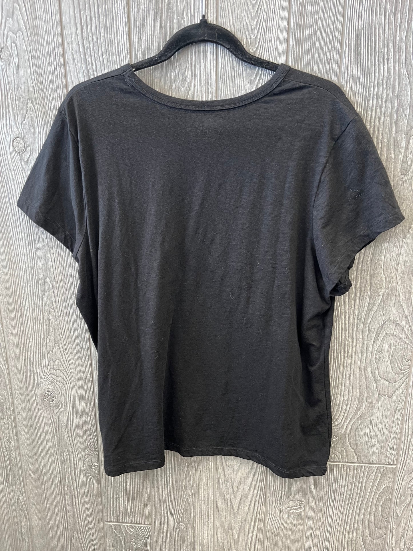 Top Short Sleeve Basic By Time And Tru In Black, Size: 3x