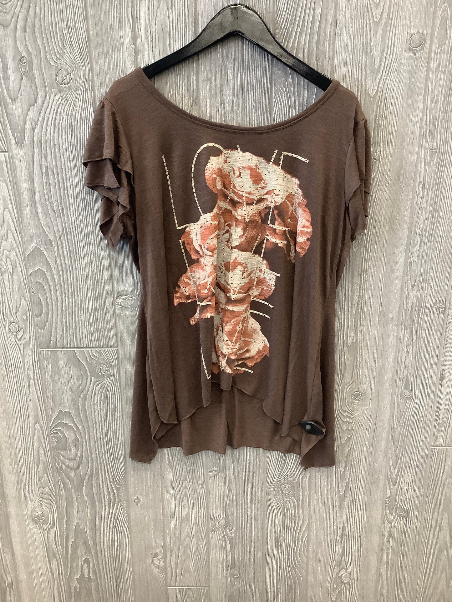 Brown Top Short Sleeve Style And Company, Size 1x