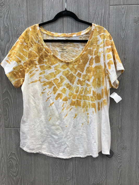 Top Short Sleeve By Sonoma In Yellow, Size: 1x