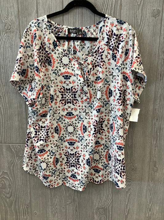 Multi-colored Top Short Sleeve Ana, Size 1x