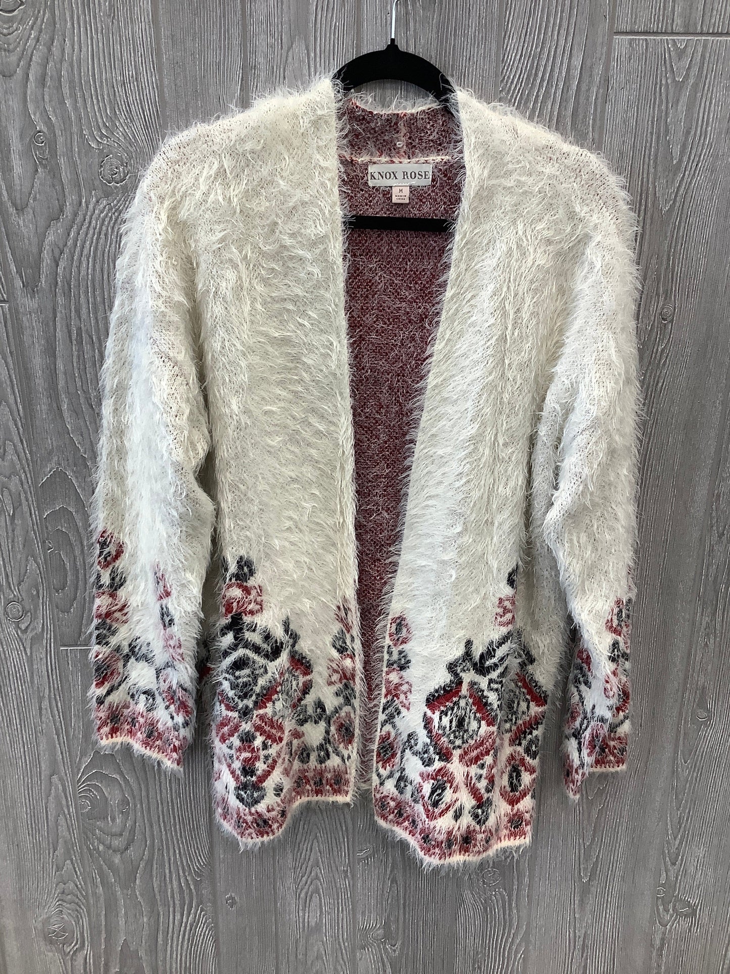 Red & White Sweater Cardigan Knox Rose, Size M