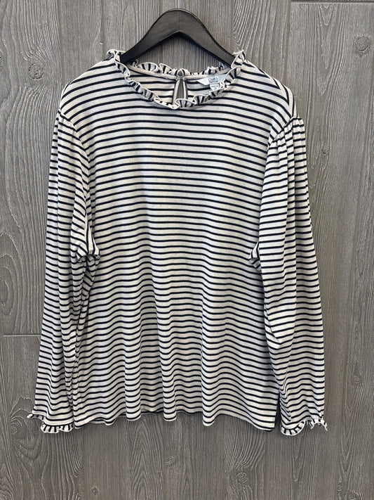 Top Long Sleeve By Croft And Barrow In Striped Pattern, Size: 3x