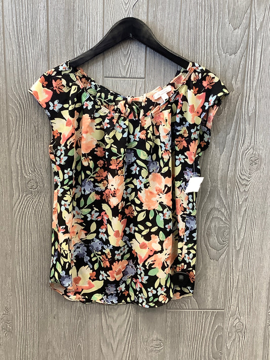 Floral Print Blouse Short Sleeve Lc Lauren Conrad, Size Xs