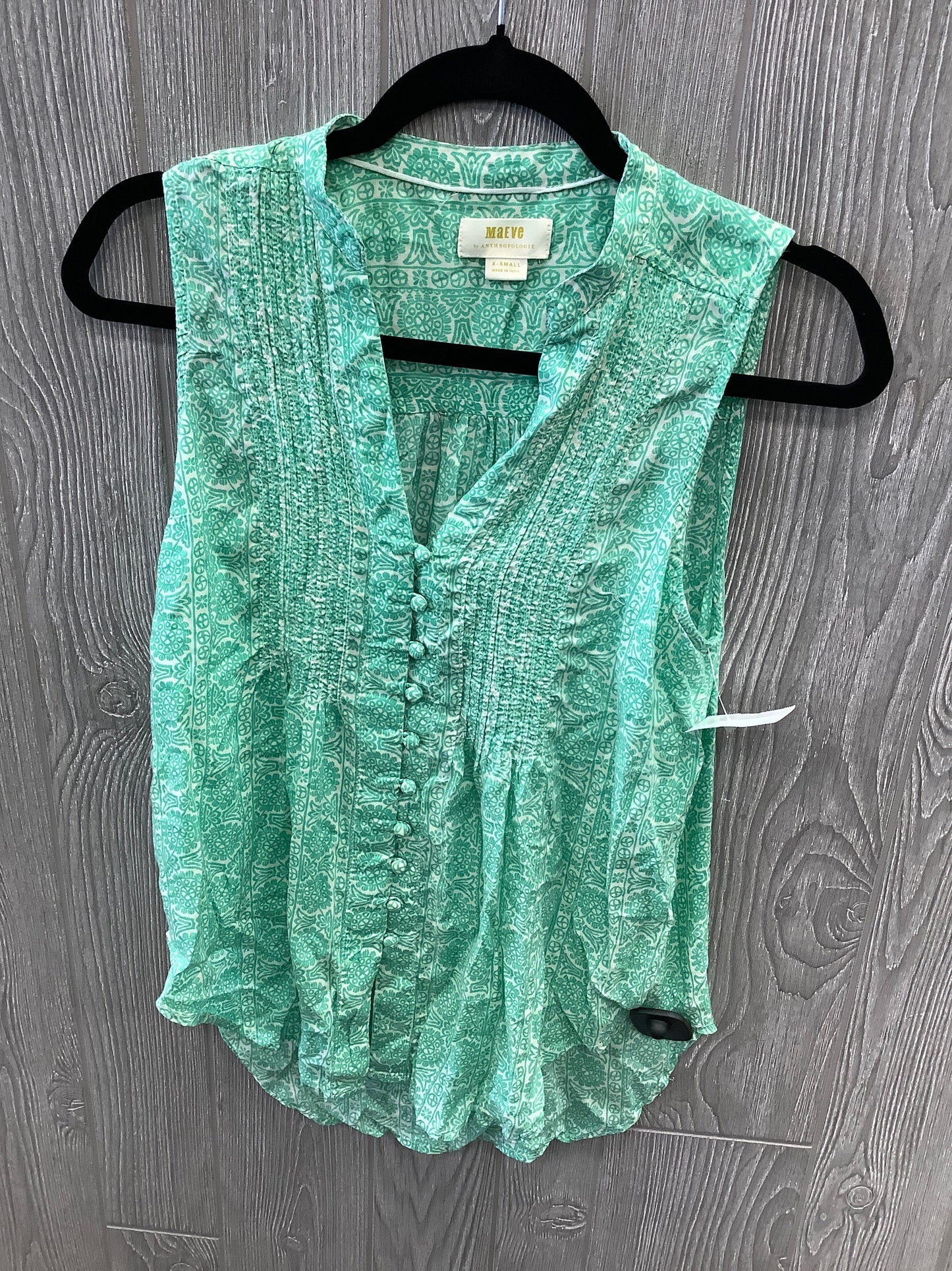 Top Sleeveless By Maeve In Green, Size: Xs