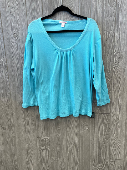 Top Long Sleeve By One Step Up In Blue, Size: 2x