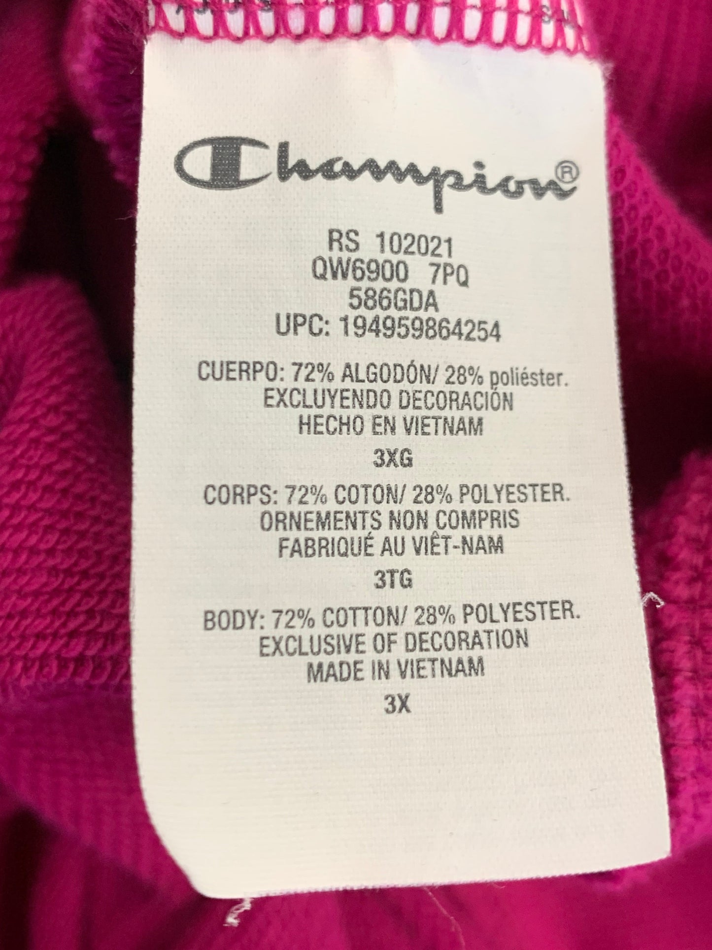 Athletic Sweatshirt Crewneck By Champion In Pink, Size: 3x