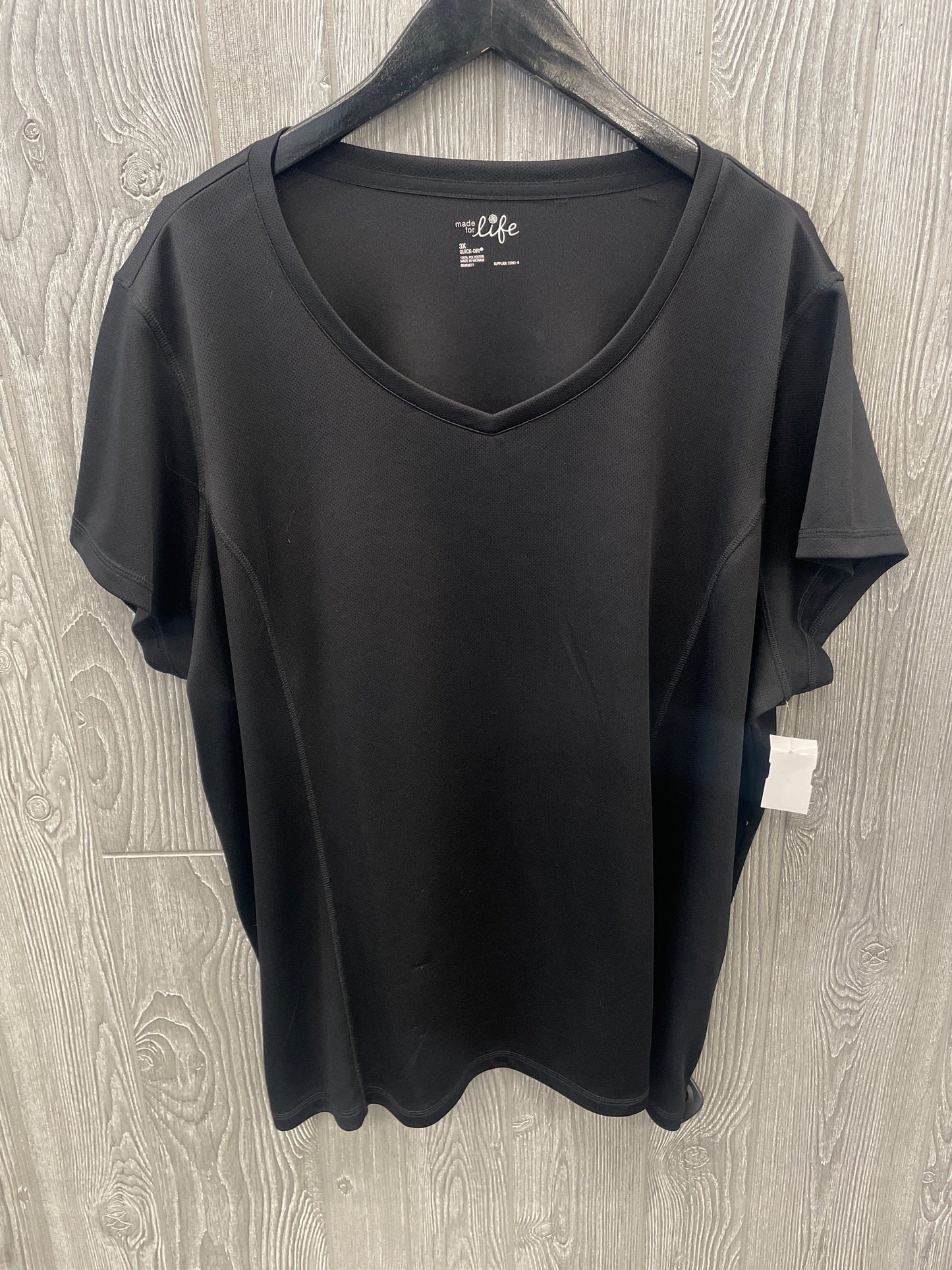 Athletic Top Short Sleeve By Made For Life In Black, Size: 3x