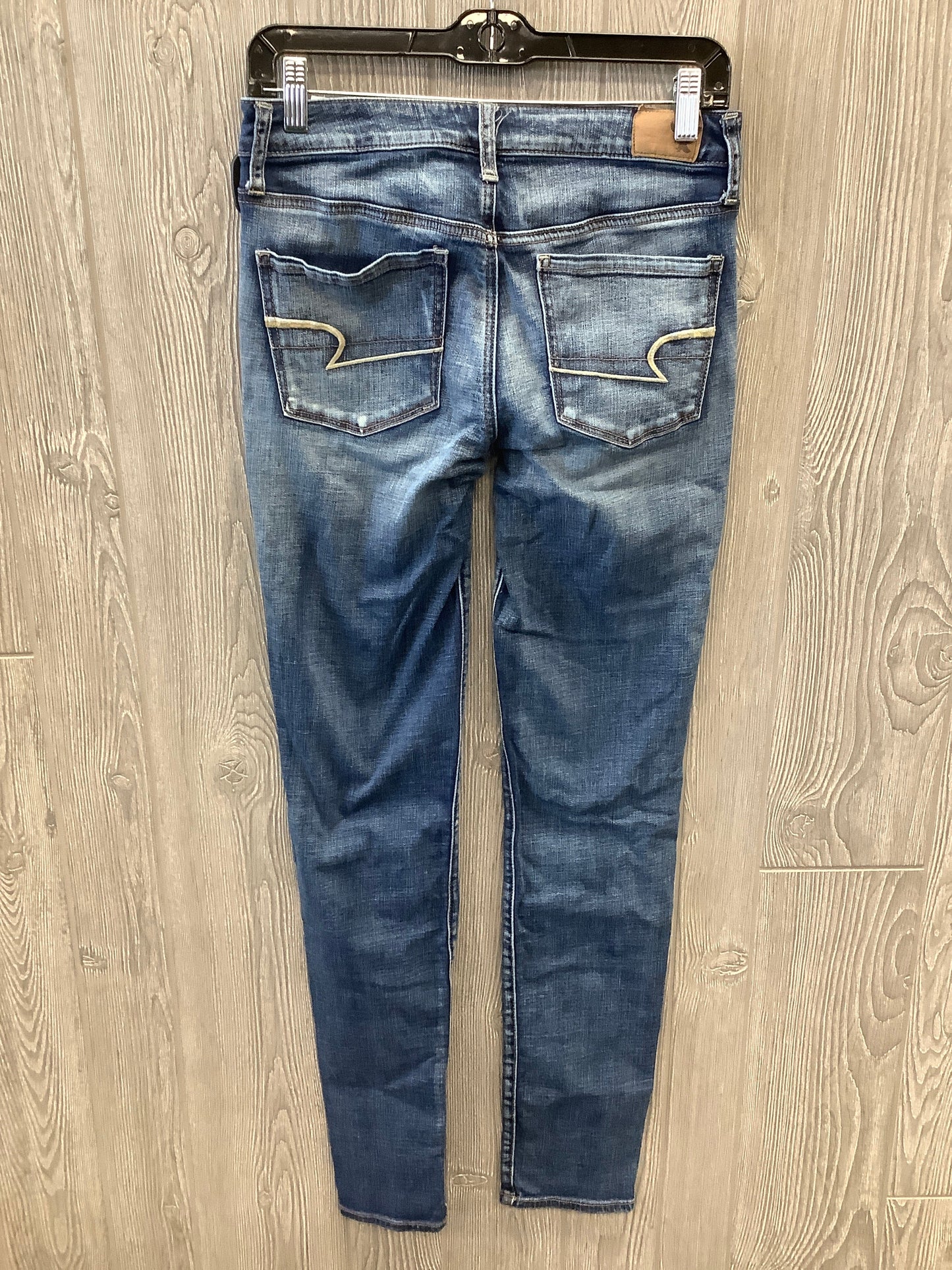 Jeans Skinny By American Eagle In Blue Denim, Size: 6