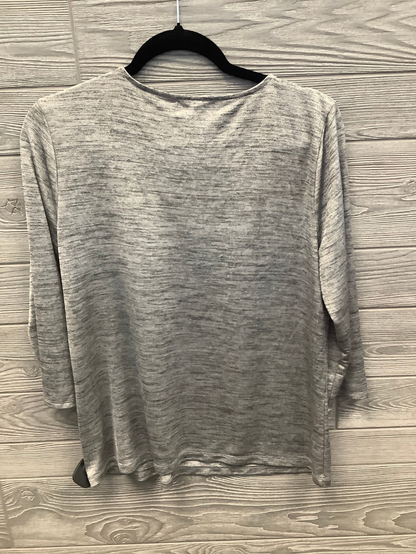 Top Long Sleeve By Liz Claiborne In Silver, Size: Petite   Xl