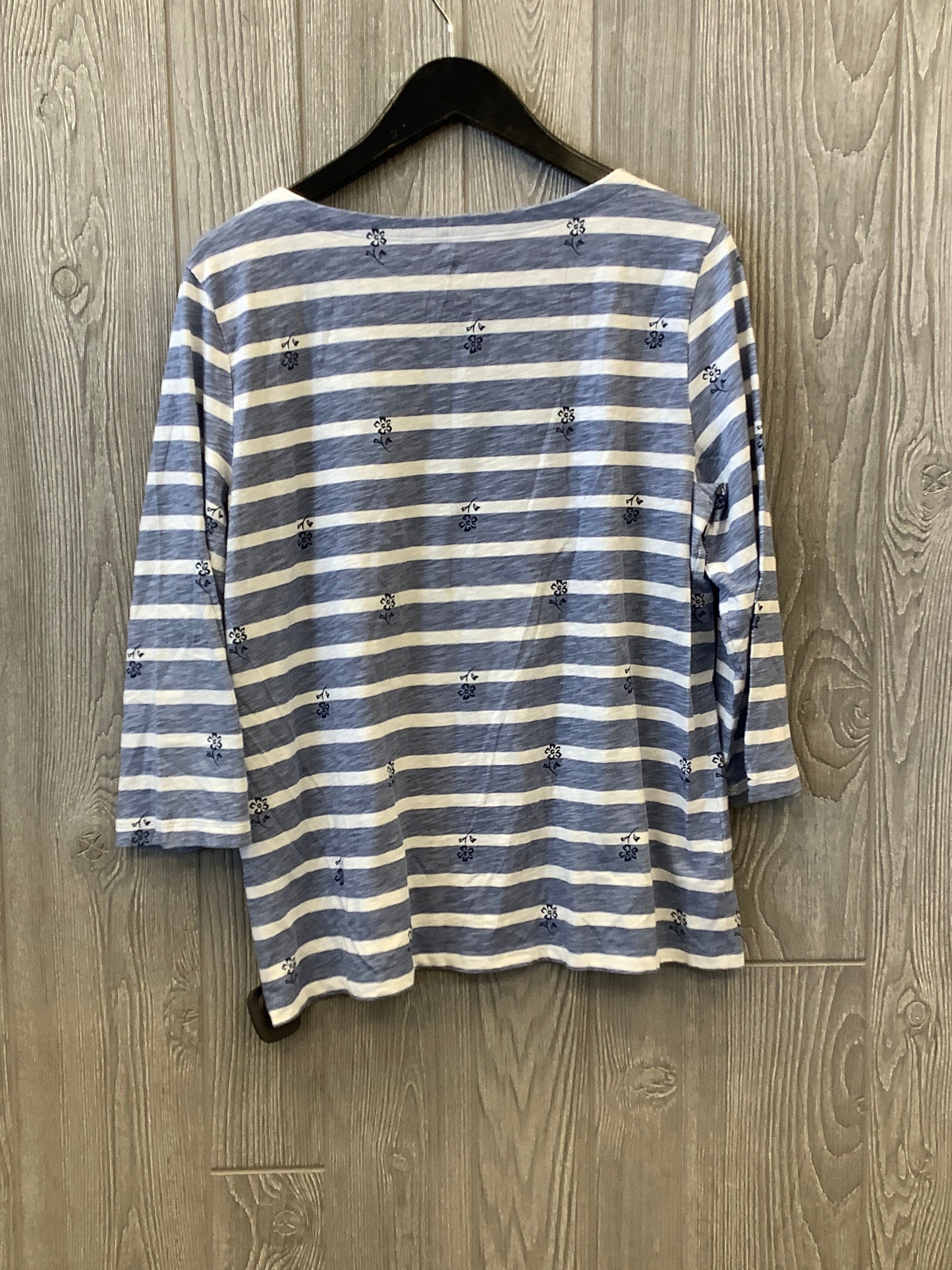 Top Long Sleeve By St Johns Bay In Blue & White, Size: Xl