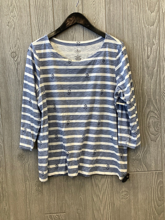 Top Long Sleeve By St Johns Bay In Blue & White, Size: Xl