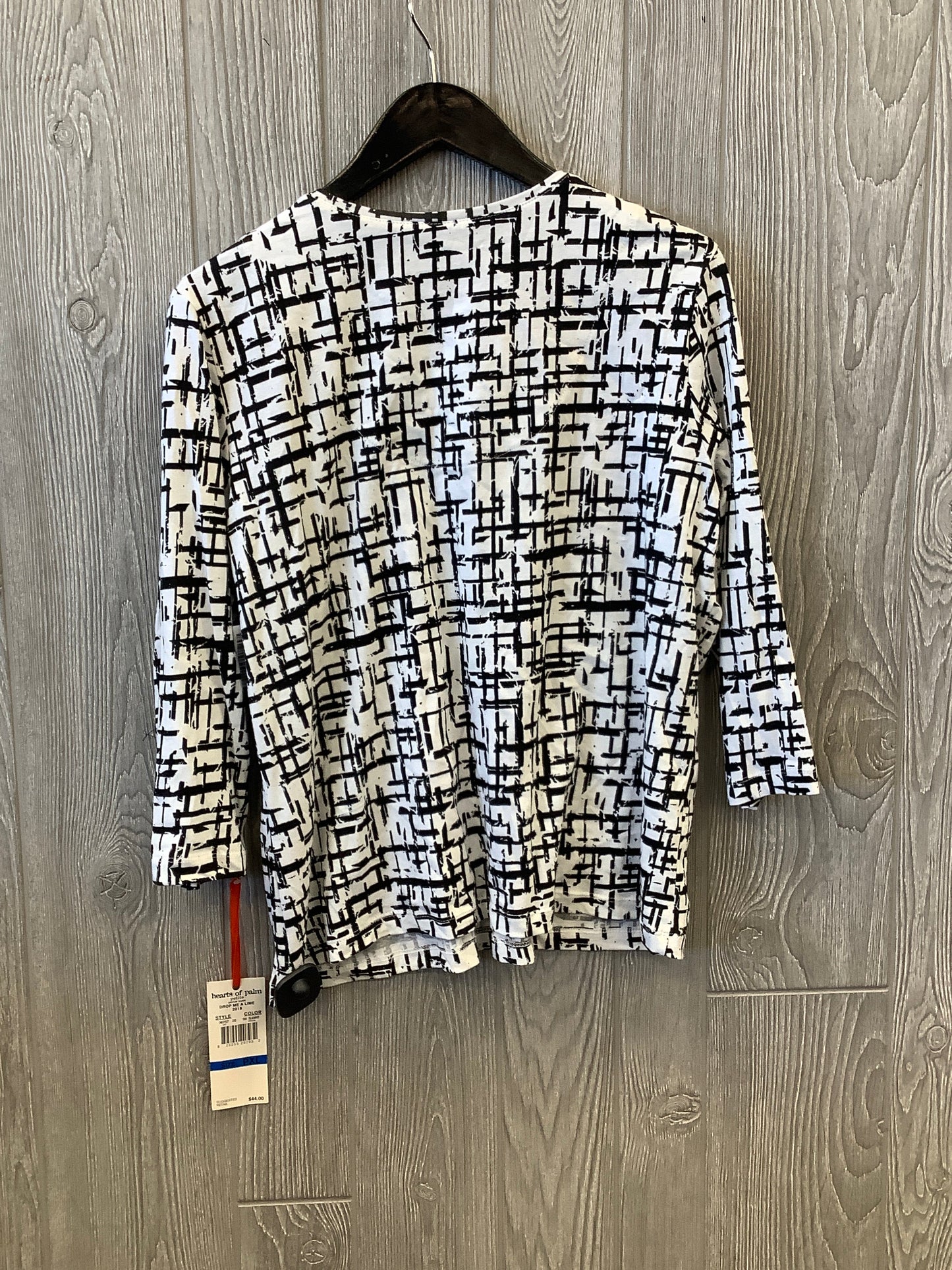 Top 3/4 Sleeve By Clothes Mentor In Black & White, Size: Petite   Xl