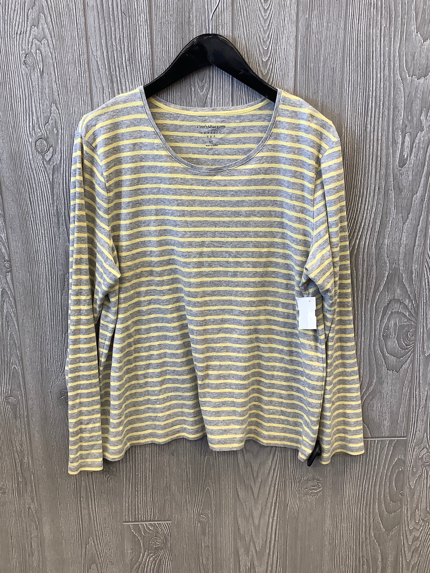 Top Long Sleeve By Croft And Barrow In Striped Pattern, Size: Xl