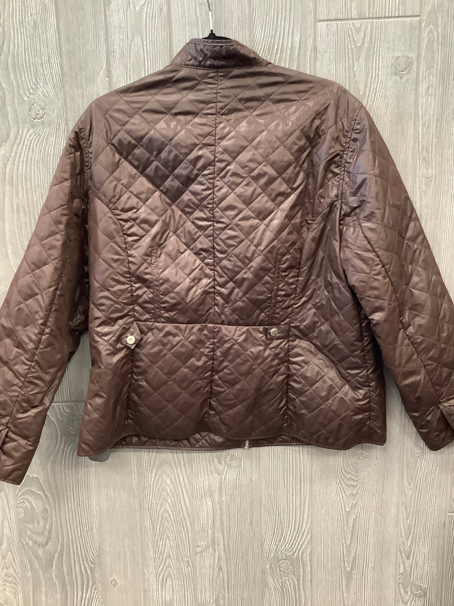 Jacket Puffer & Quilted By Chicos In Brown, Size: Xl