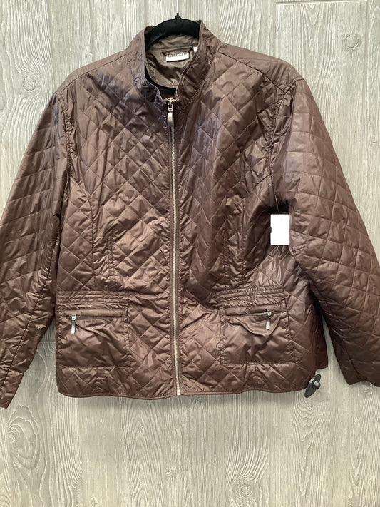 Jacket Puffer & Quilted By Chicos In Brown, Size: Xl