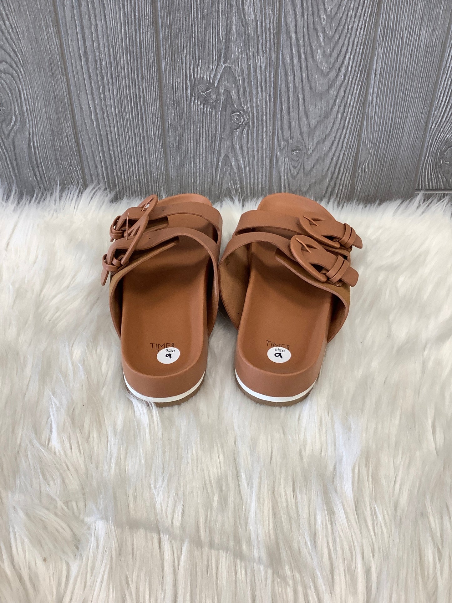 Sandals Flats By Time And Tru In Brown, Size: 9