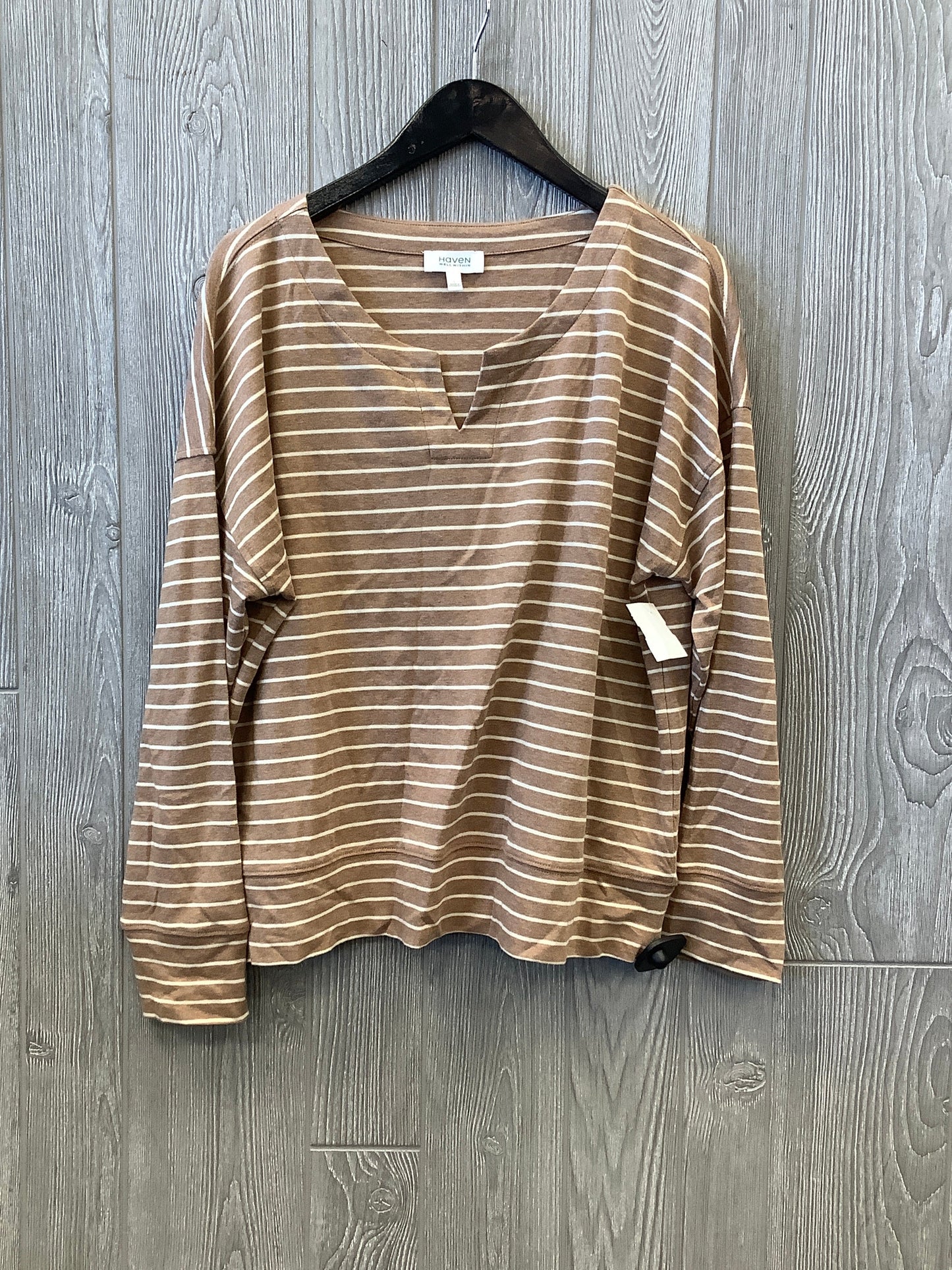 Top Long Sleeve By Clothes Mentor In Brown, Size: L