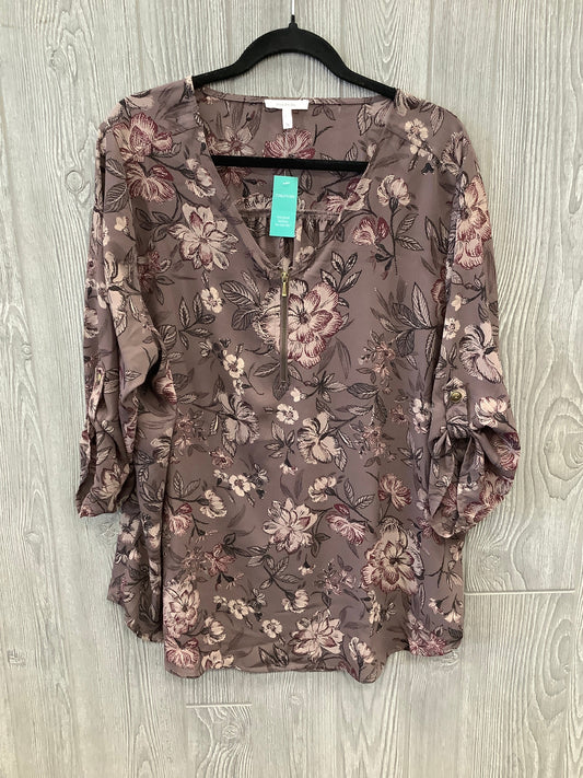 Top Long Sleeve By Maurices In Purple, Size: 1x