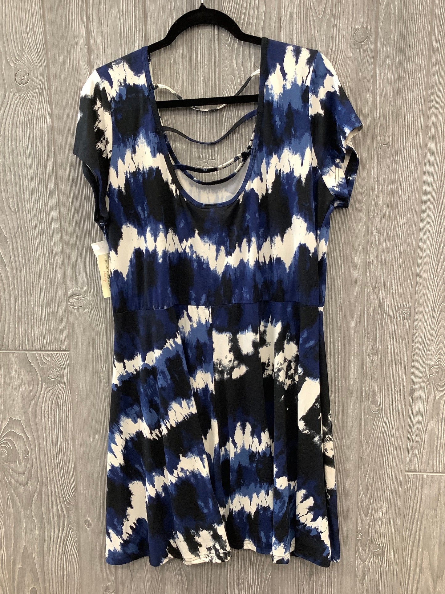 Dress Casual Midi By Bobbie Brooks In Blue & White, Size: 2x