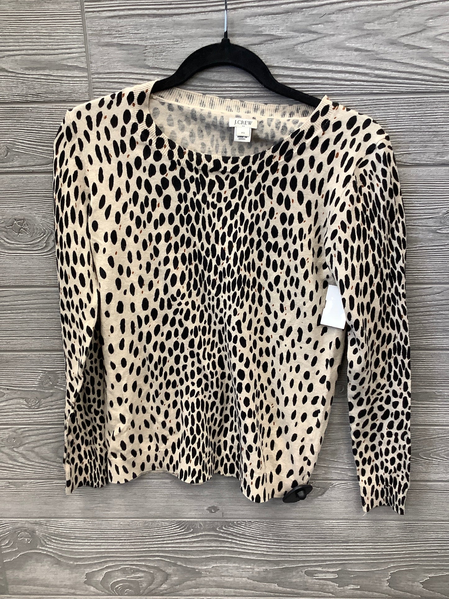 Top Long Sleeve By J. Crew In Animal Print, Size: Xs