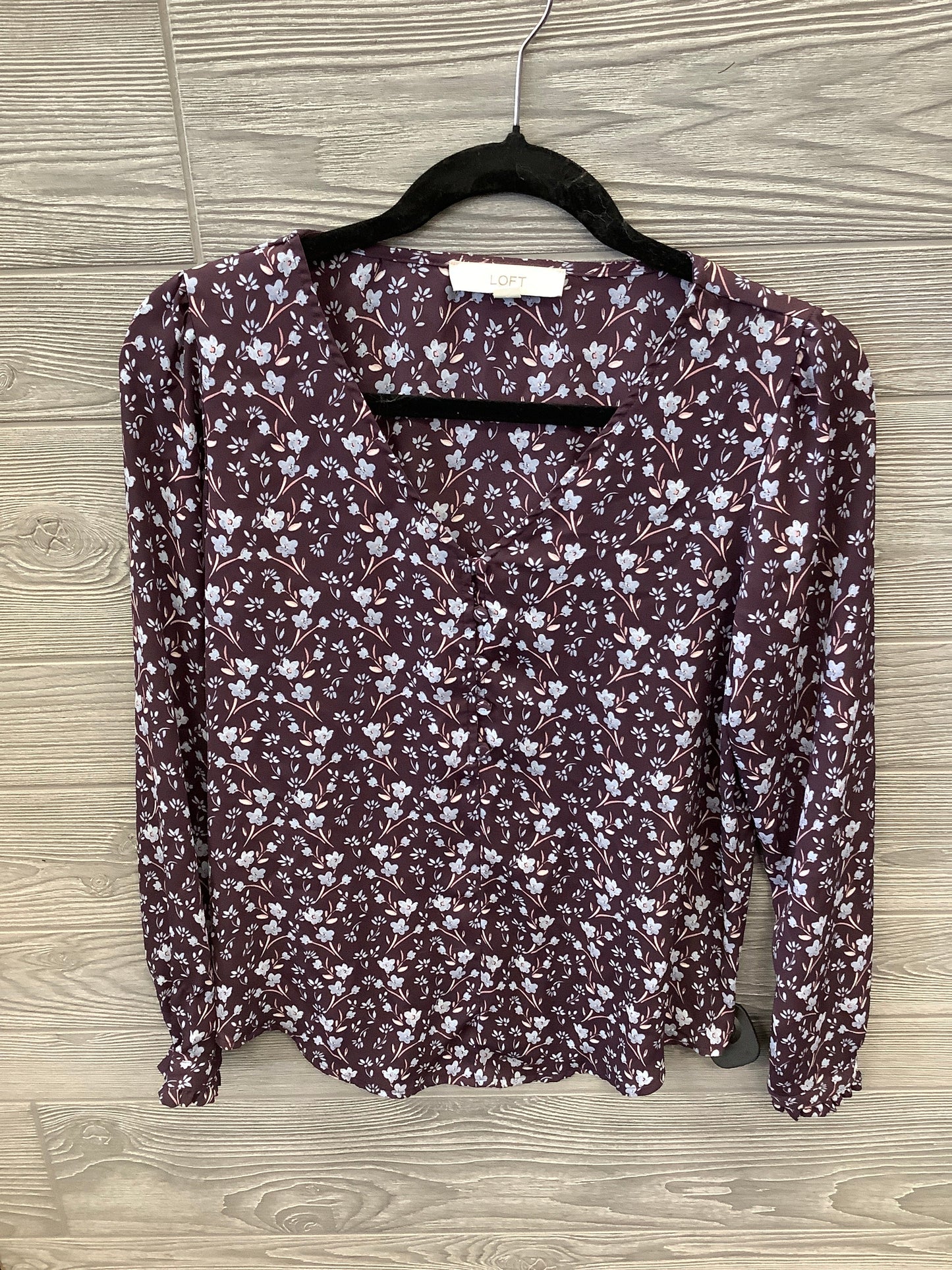 Top Long Sleeve By Loft In Purple, Size: Xs