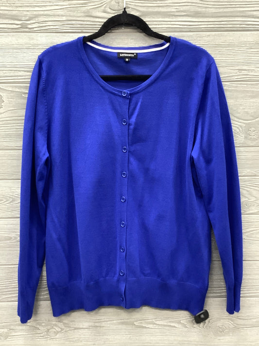 Cardigan By Clothes Mentor In Blue, Size: 1x