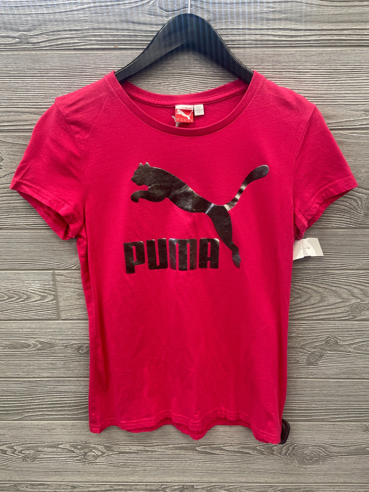 Top Short Sleeve By Puma In Pink, Size: L