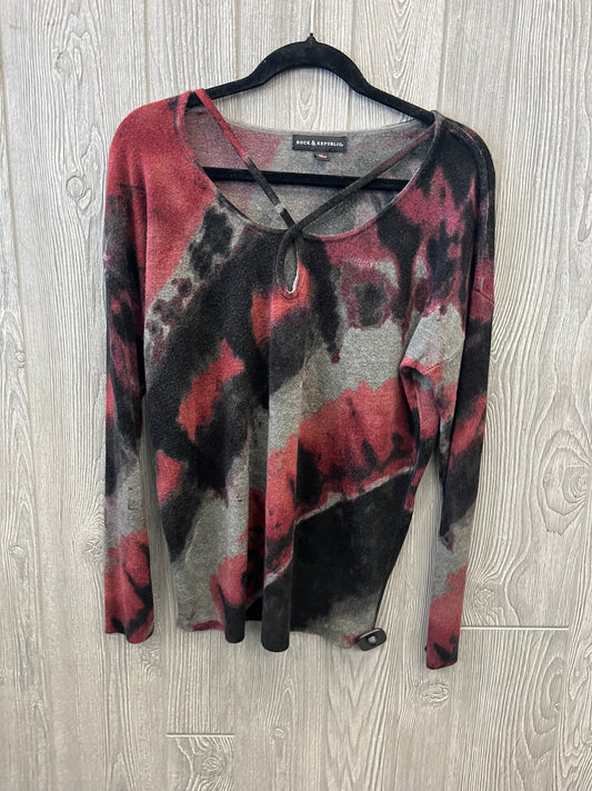 Top Long Sleeve By Rock And Republic In Grey & Red, Size: M