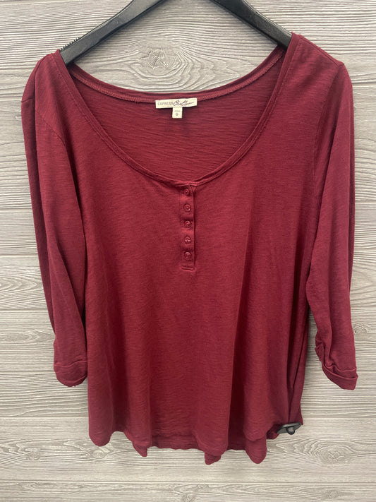 Top Long Sleeve By Express In Red, Size: L