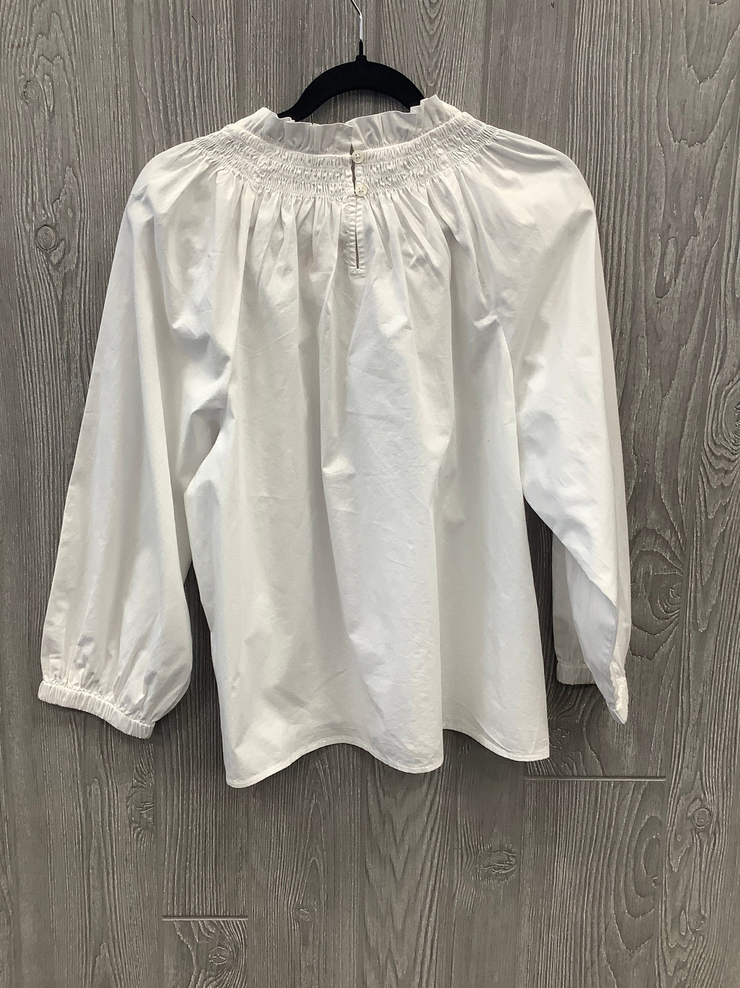 Blouse Long Sleeve By J. Crew In White, Size: L