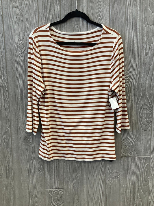 Top Long Sleeve By A New Day In Orange & White, Size: L