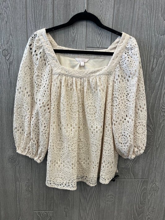 Blouse Long Sleeve By Lc Lauren Conrad In Cream, Size: L