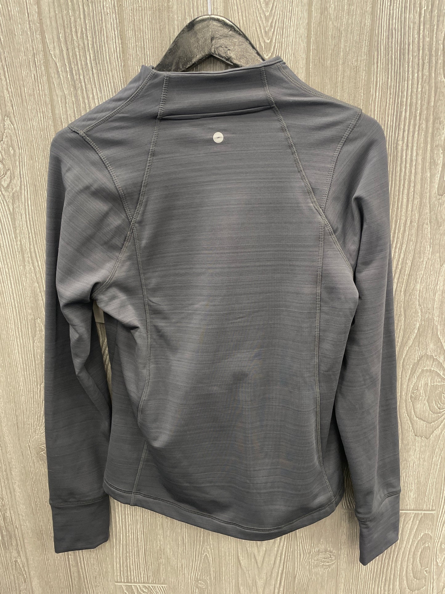 Athletic Top Long Sleeve Collar By Avia In Grey, Size: M