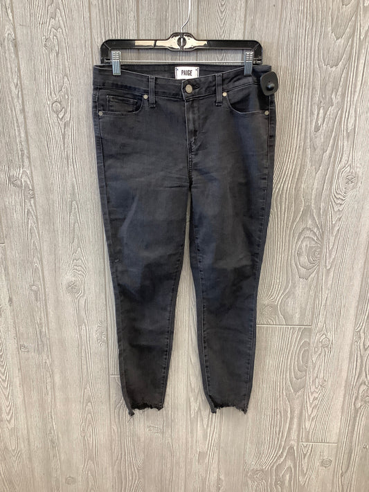 Jeans Skinny By Paige In Black Denim, Size: 8