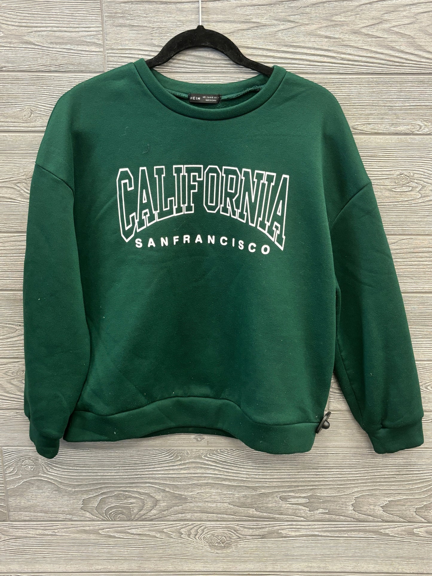 Sweatshirt Crewneck By Shein In Green, Size: L