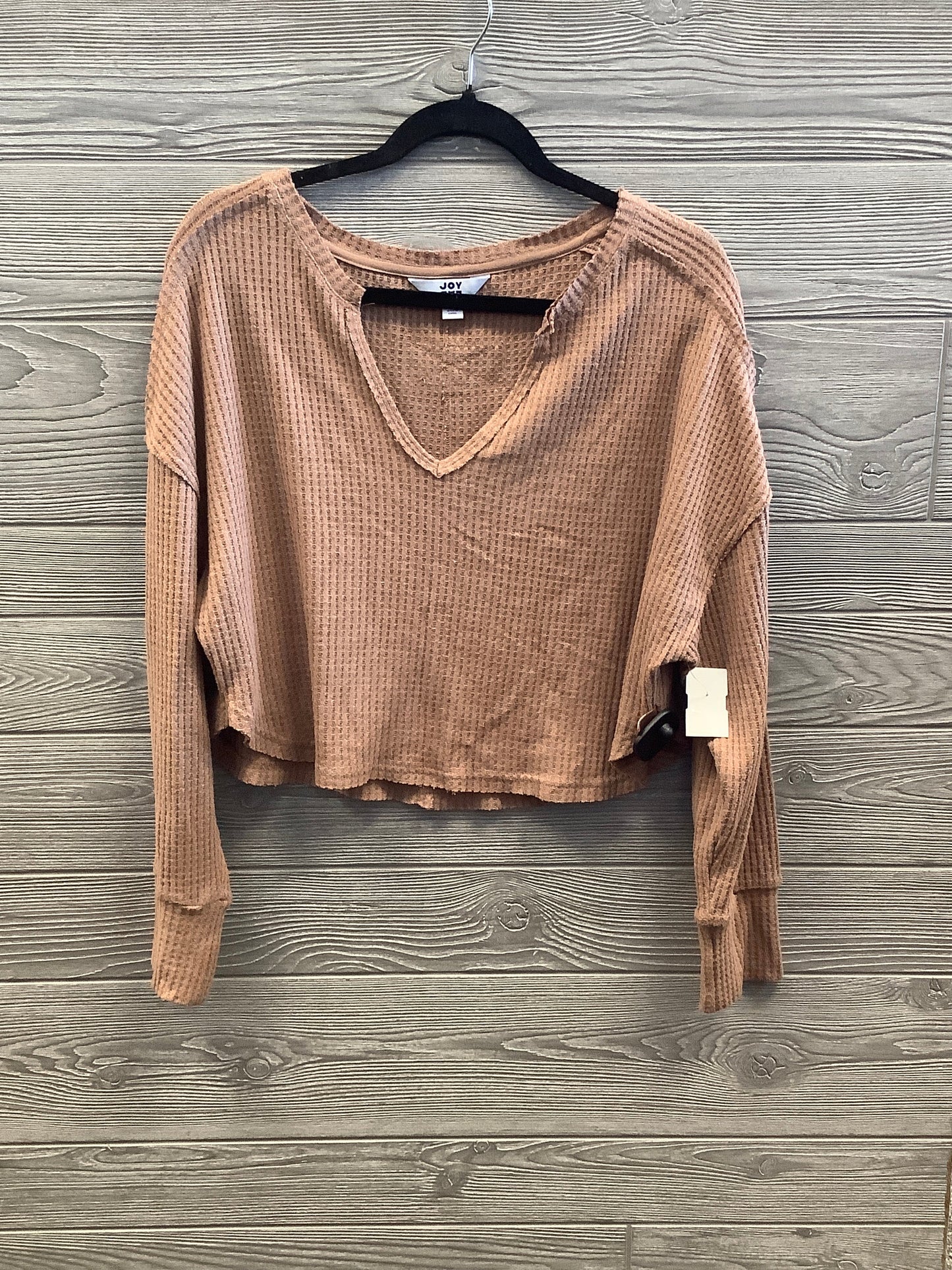 Top Long Sleeve By Joy Lab In Brown, Size: M