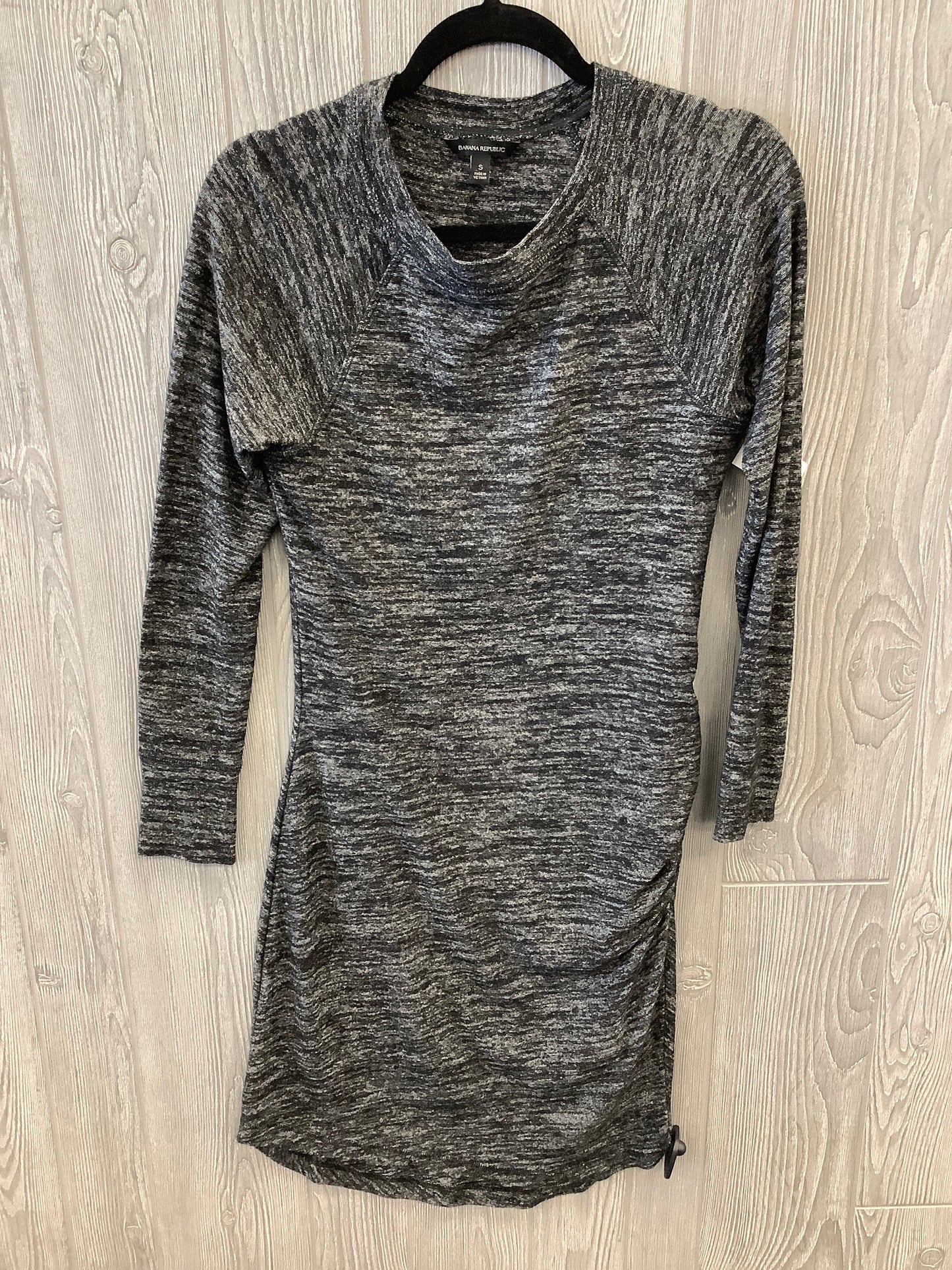 Dress Casual Midi By Banana Republic In Black & Grey, Size: S