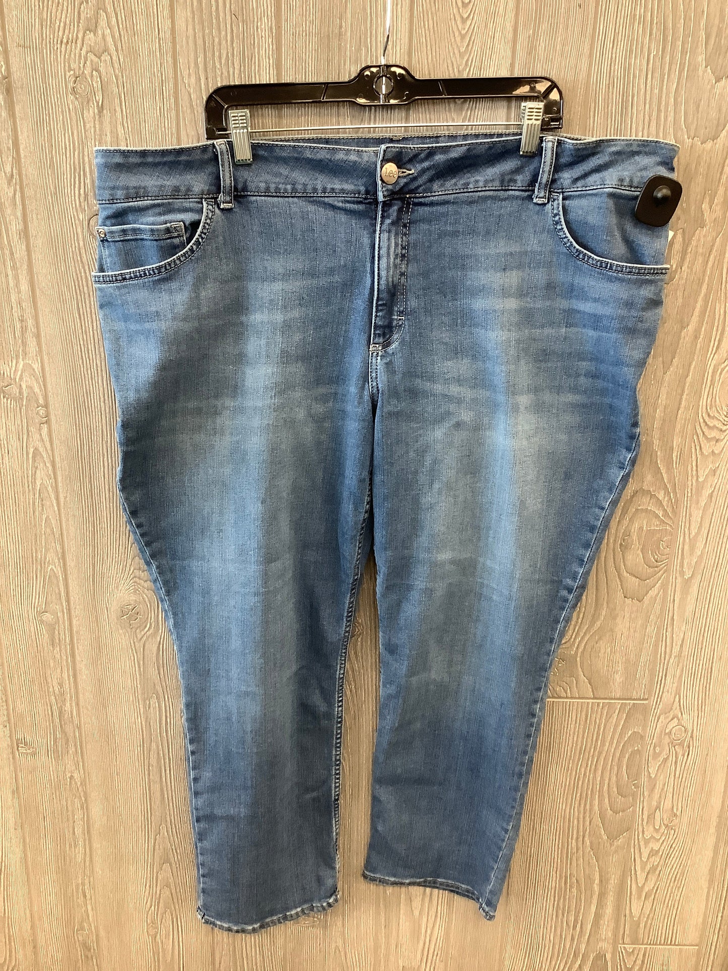 Jeans Straight By Lee In Blue Denim, Size: 24w