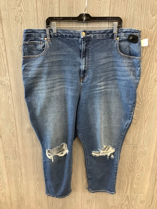 Jeans Cropped By American Eagle In Blue Denim, Size: 24