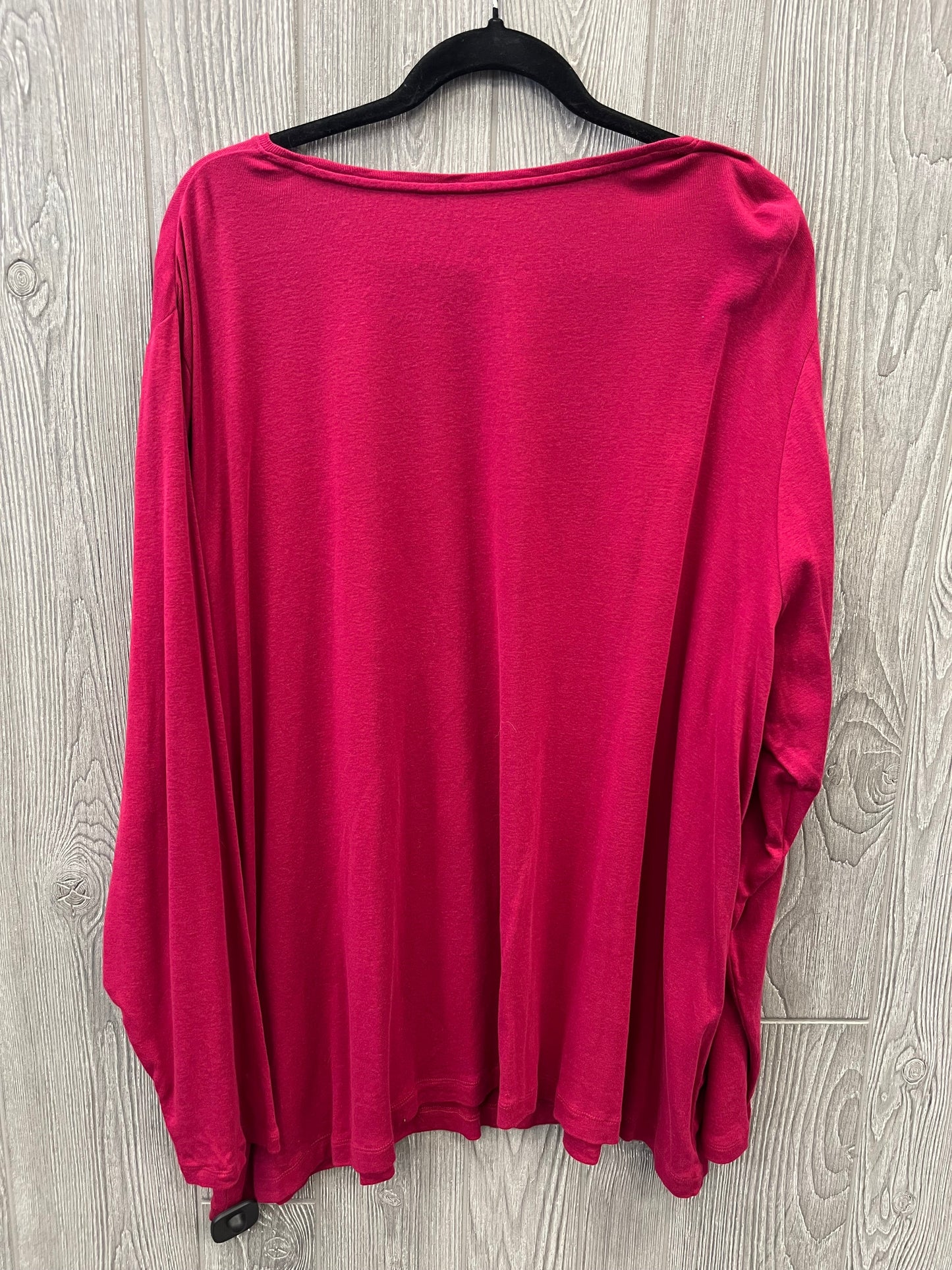 Top Long Sleeve Basic By Croft And Barrow In Pink, Size: 3x