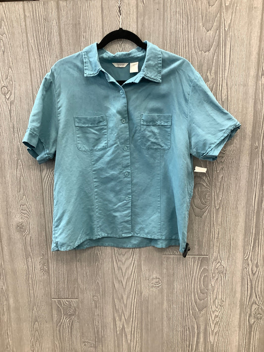 Top Short Sleeve By Christopher And Banks In Blue, Size: Xl