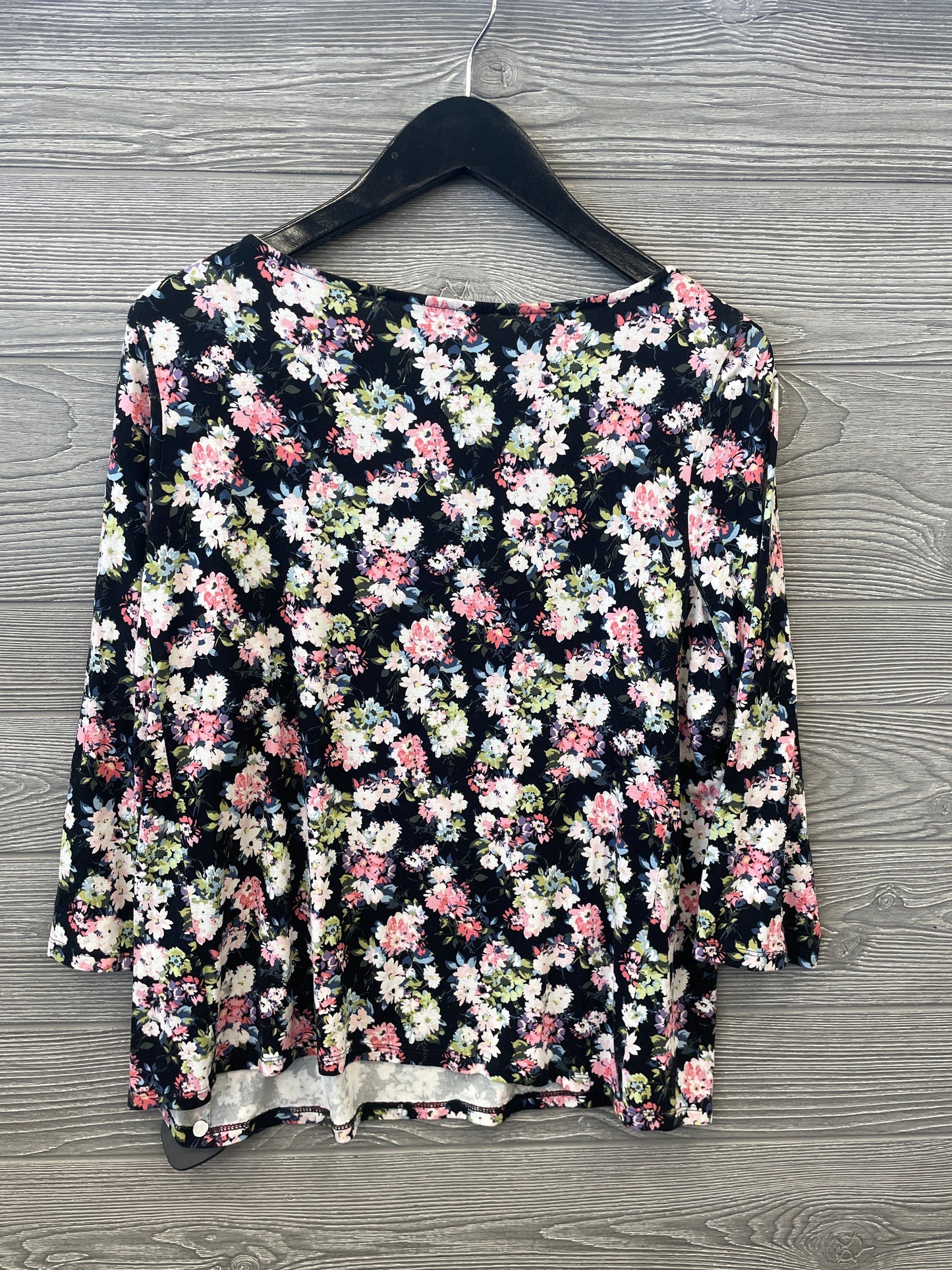 Top Long Sleeve By J. Jill In Floral Print, Size: Mp