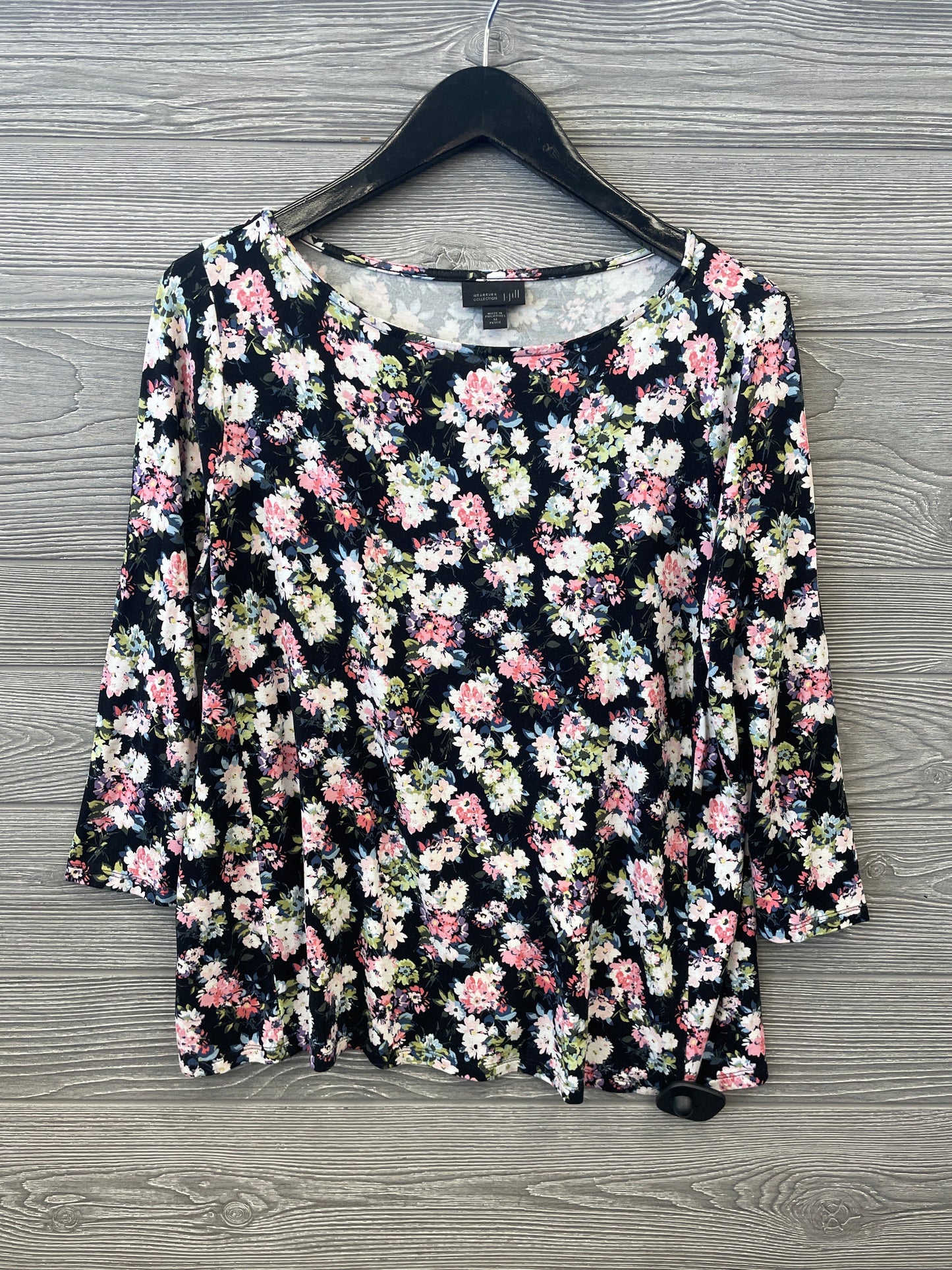 Top Long Sleeve By J. Jill In Floral Print, Size: Mp