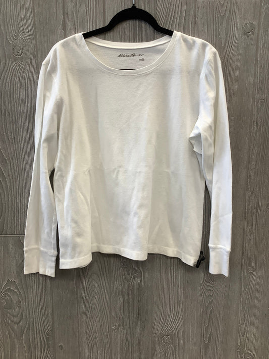 Top Long Sleeve By Eddie Bauer In White, Size: Xl