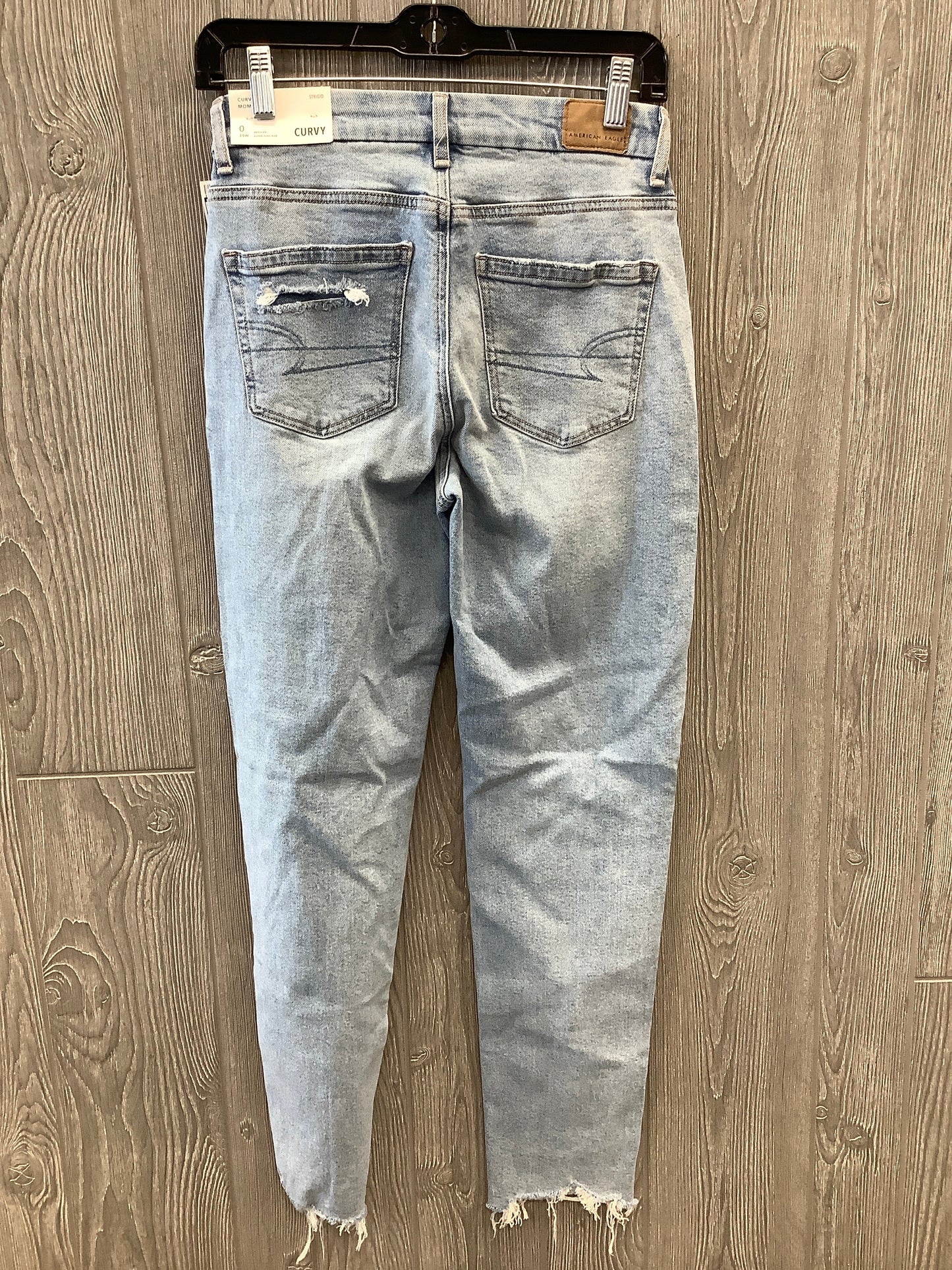 Jeans Straight By American Eagle In Blue Denim, Size: 0