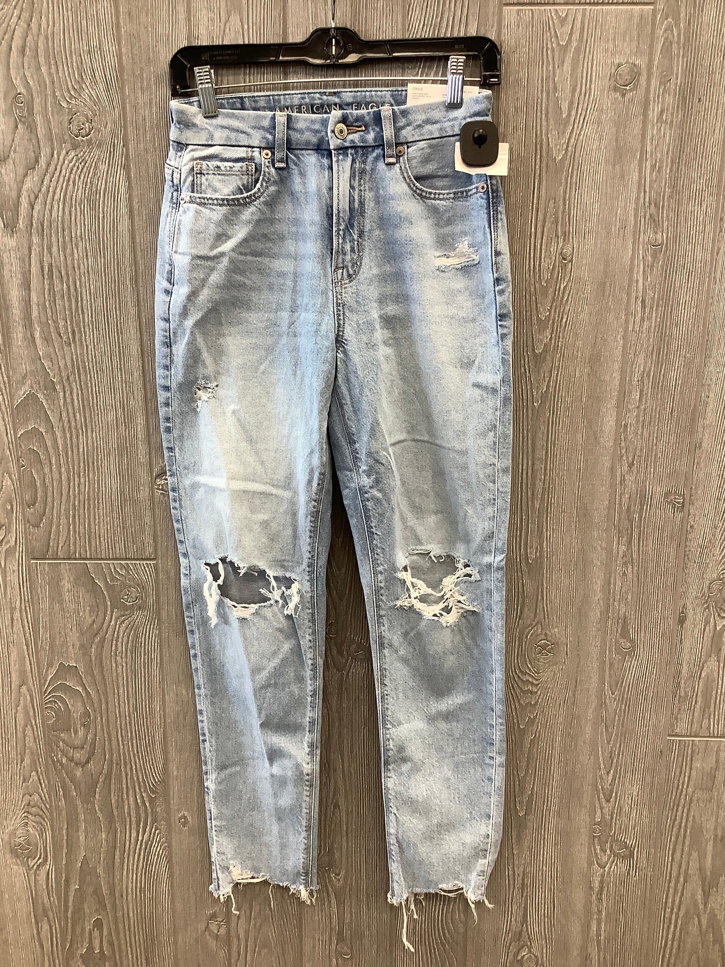 Jeans Straight By American Eagle In Blue Denim, Size: 0