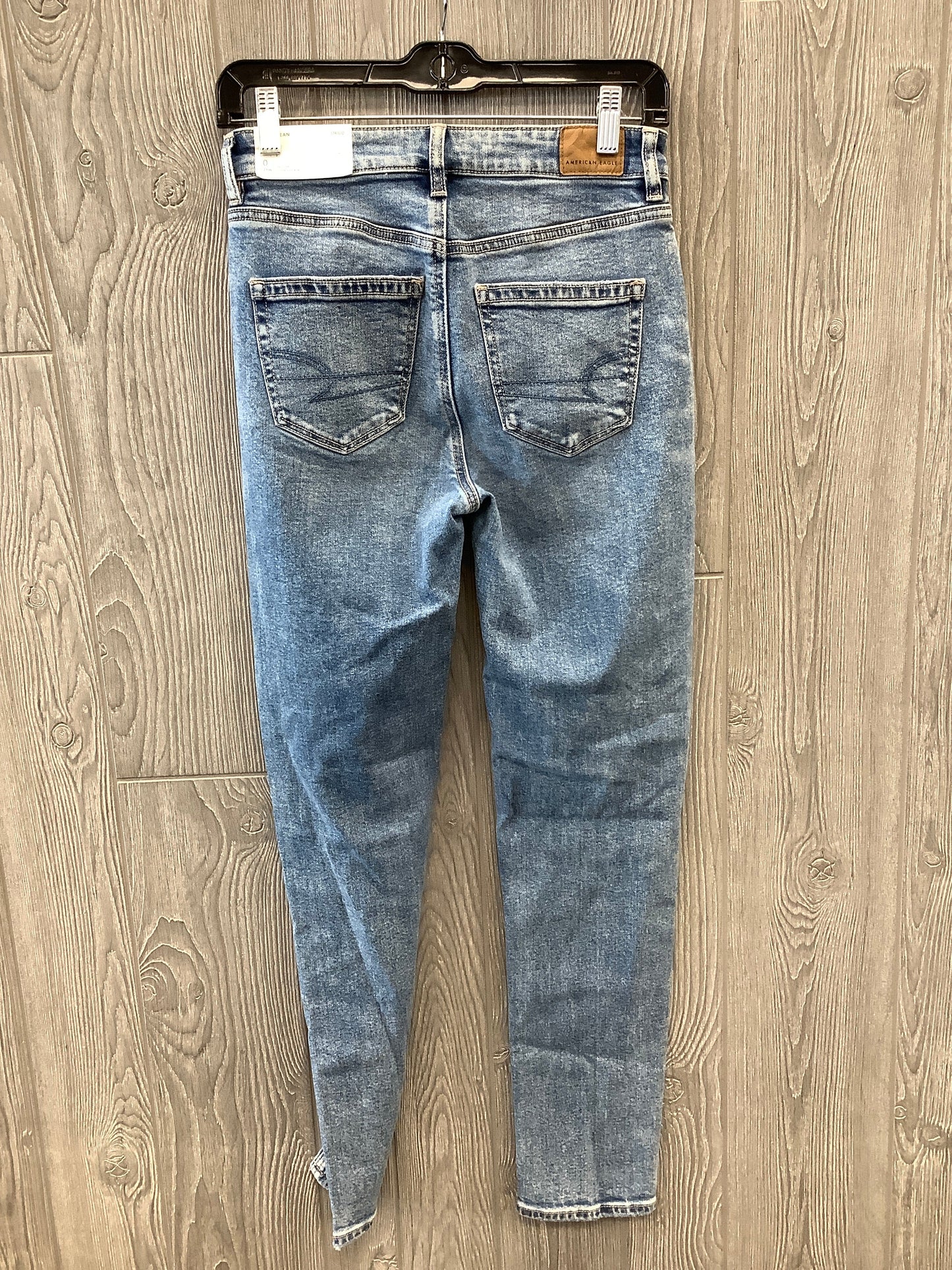 Jeans Skinny By American Eagle In Blue Denim, Size: 0