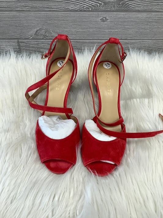 Sandals Heels Block By Talbots In Red, Size: 8.5