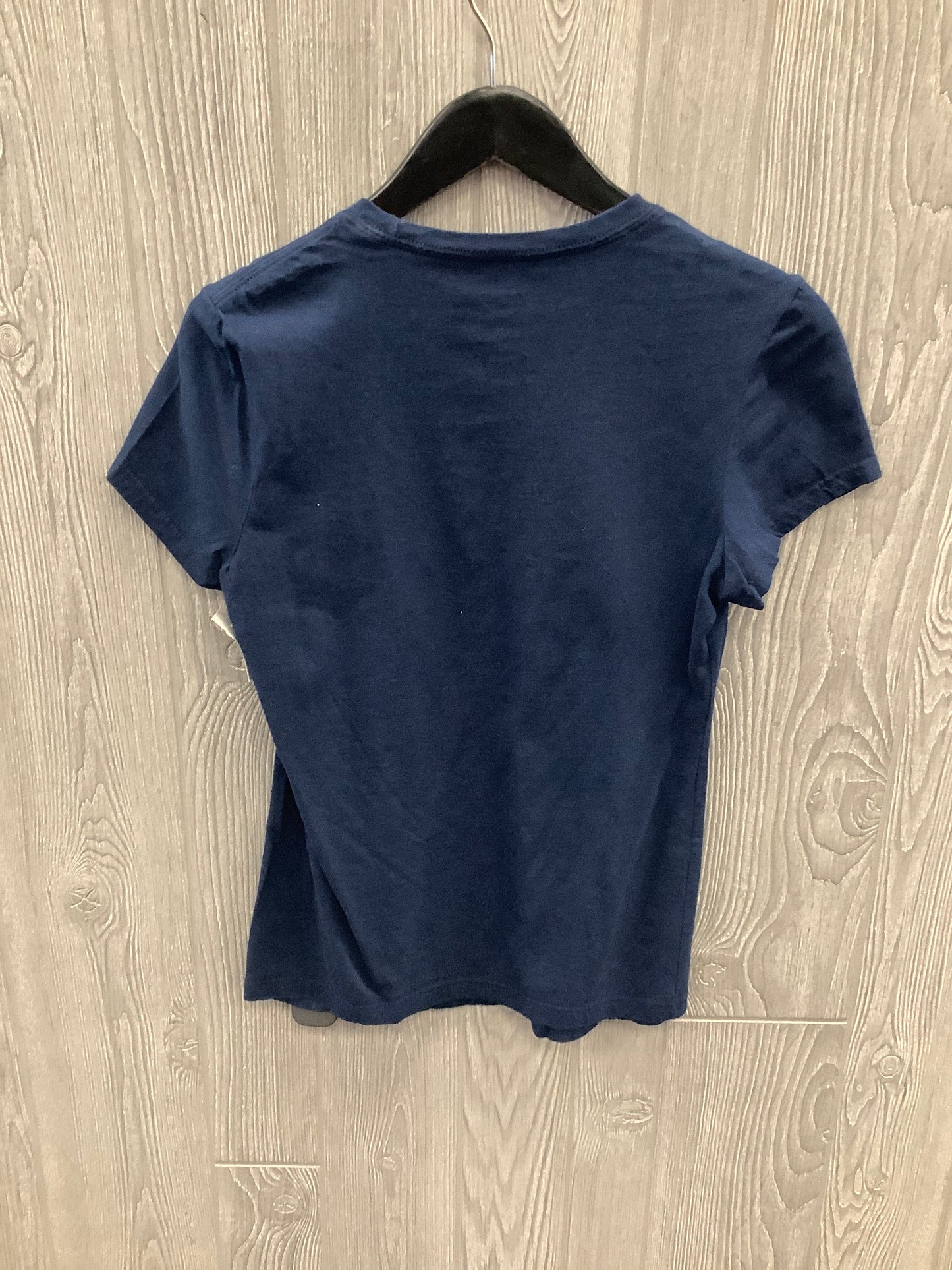 Athletic Top Short Sleeve By Adidas In Navy, Size: S